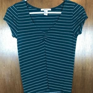 Striped V Neck Tee